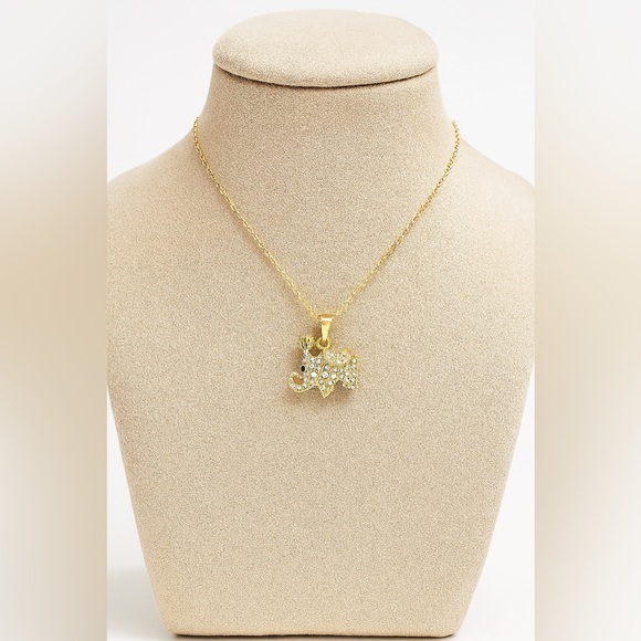 Golden Grace Elephant Pendant Necklace - Picture 2 of 3